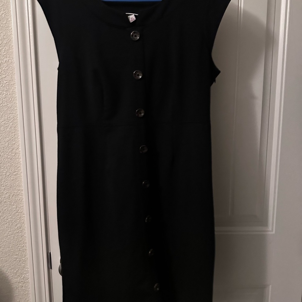 Elegant Black Button-Down Dress